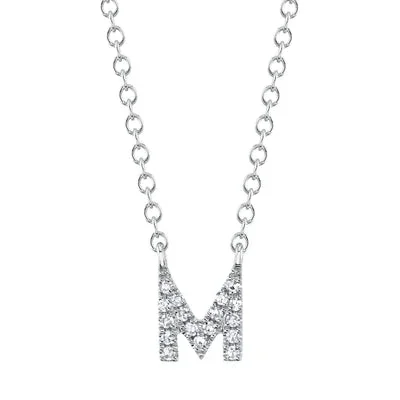 0.05ctw Diamond Necklace – Initial M