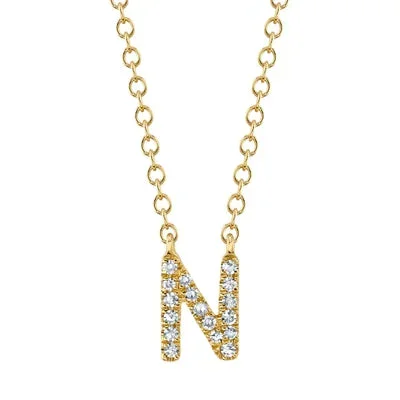 0.05ctw Diamond Necklace – Initial N