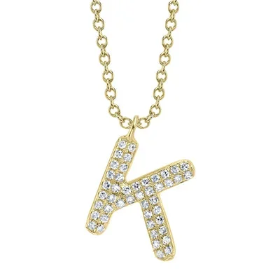 0.10CT DIAMOND PAVE NECKLACE – INITIAL K