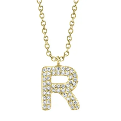 0.10CT DIAMOND PAVE NECKLACE – INITIAL R