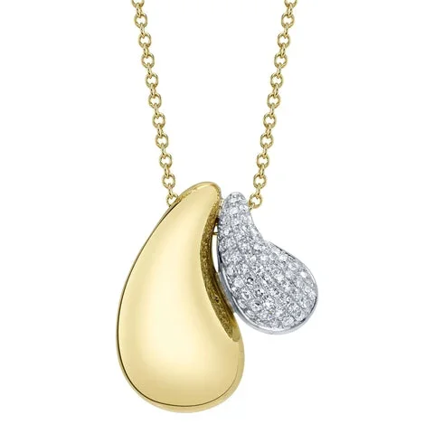 0.16CT DIAMOND PAVE DROP NECKLACE