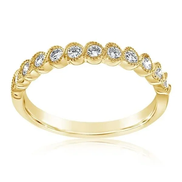 0.34 Carat Bezel Set Diamond Band with Milgrain Details