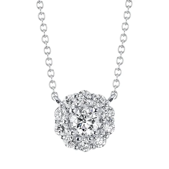 0.42ctw Diamond Cluster Necklace