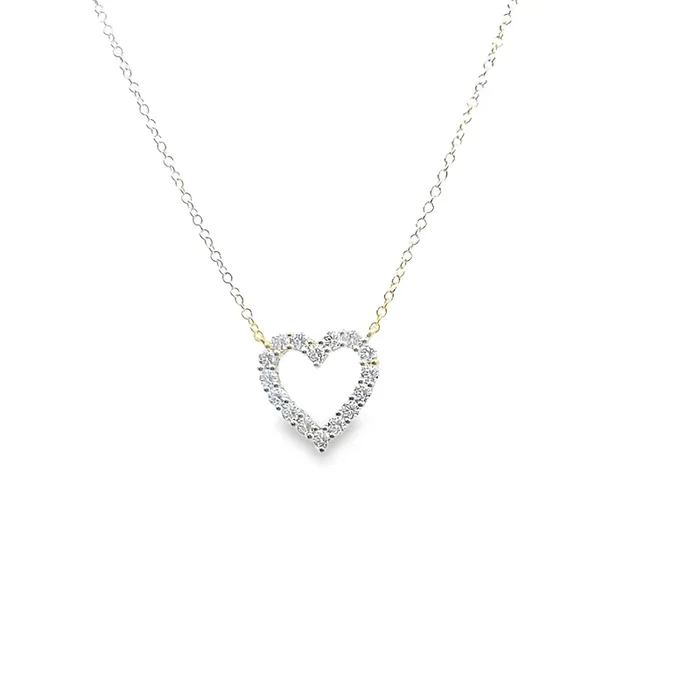 0.43CT DIAMOND OPEN HEART NECKLACE