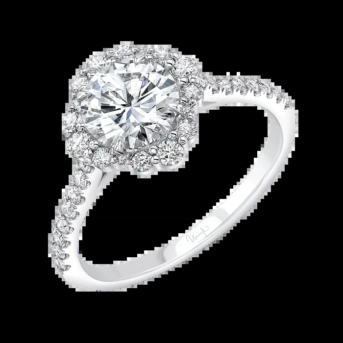 0.45ctw Round Halo Engagement Ring