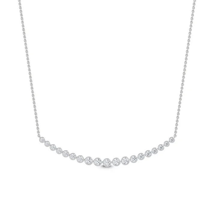 0.47ctw Round Brilliant Lab-Grown Diamond Graduated Bezel-Set Necklace in 14k Gold
