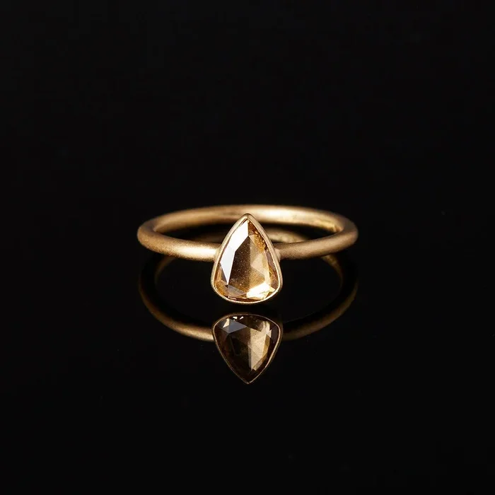 0.51 Carat One-of-a-Kind Rose Cut Brown Diamond Ring | DR40-OOAK
