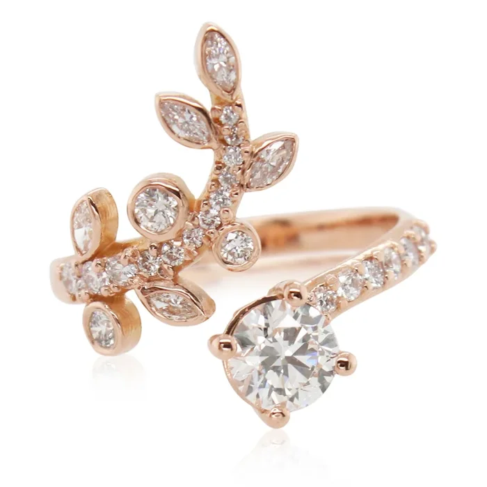 0.60ct Round Diamond Floral Wrap Ring
