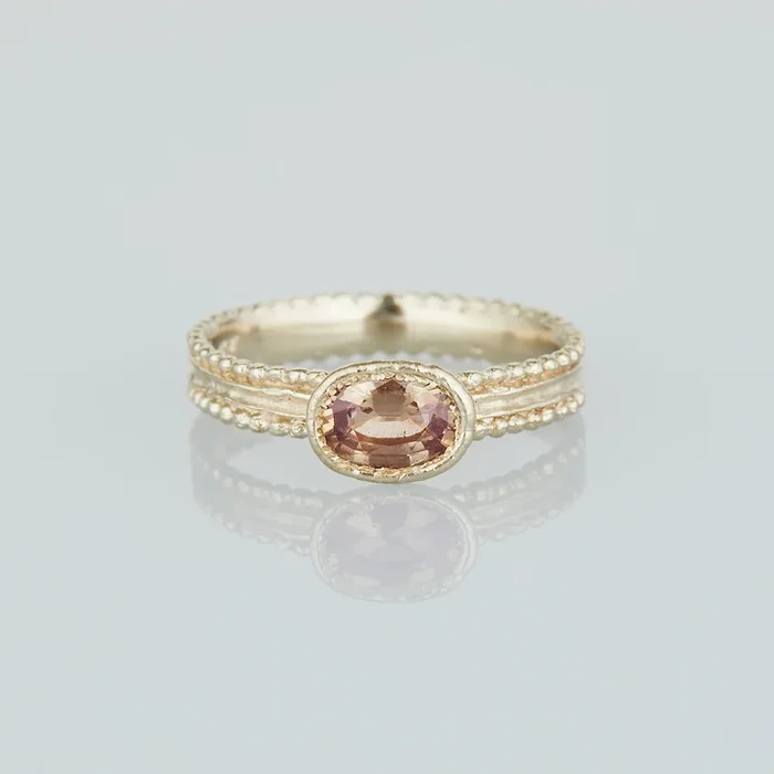 0.74 Carat One-of-a-Kind Oval Cut Brown Sapphire Ring | SR61-OOAK