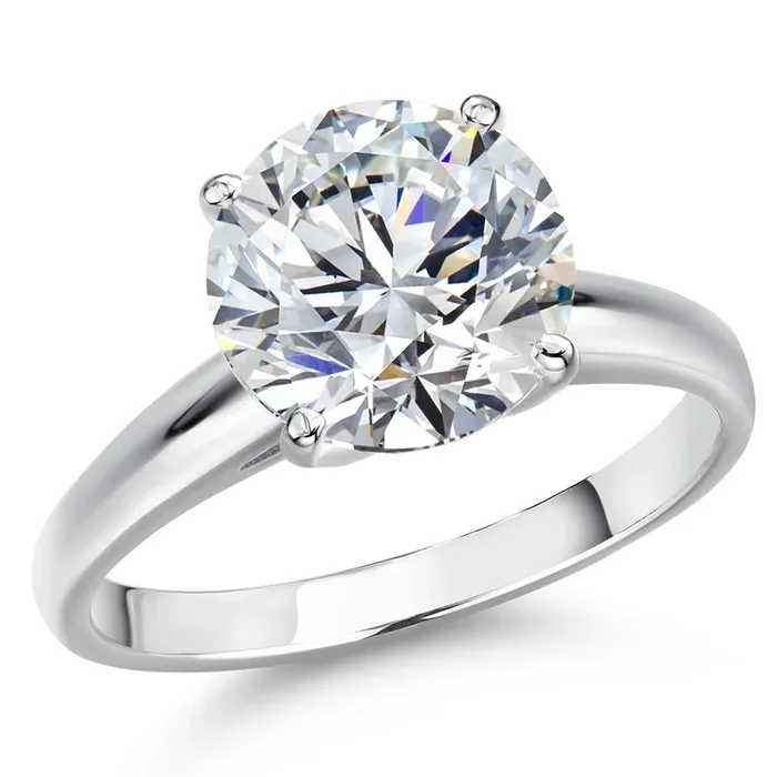 0.75-5 Ct Round Cut Lab Grown Diamond Solitaire Engagement Ring For Women| 14K White Gold | IGI Certified | E-F Color | VS1-VS2 Clarity | Wedding Anniversary Gold Ring