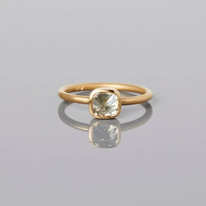 0.76 Carat One-of-a-Kind Rose Cut Grey Diamond Ring | DR71-OOAK