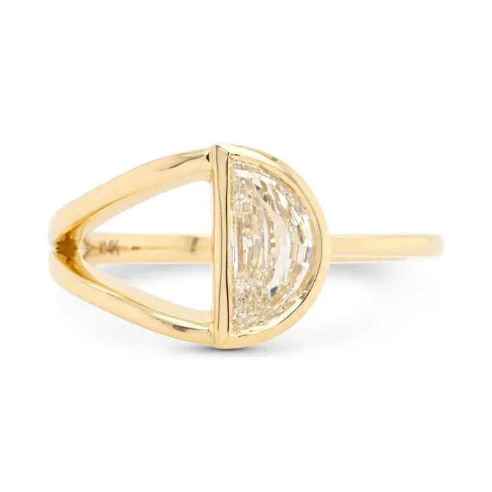 0.90ct Stella Half Moon Diamond Engagement Ring