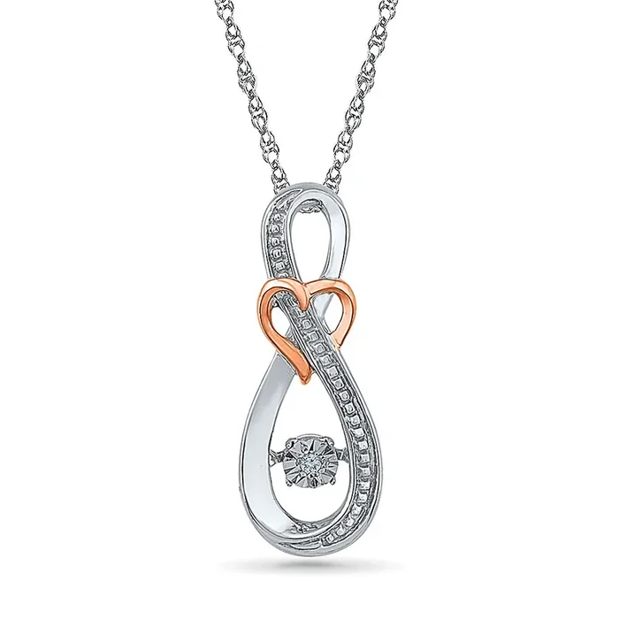 .01ct Dancing Diamond Heartbeat Pendant