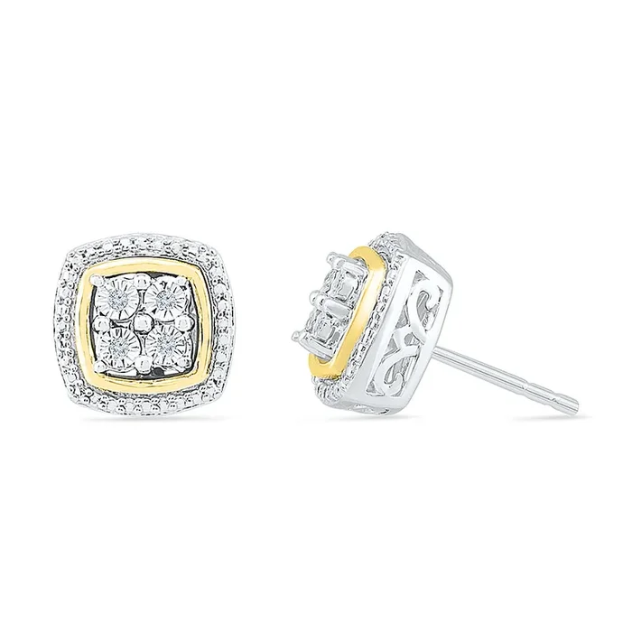.01ctw Diamond Cluster Earrings