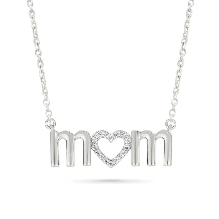 .05ctw Diamond “mom” Necklace