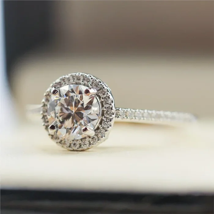 1.00 Carat GIA Certified 14kt White Gold Engagement Ring
