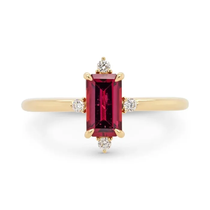 1.01ct Roma Merlot Red Sapphire Compass Diamond Ring