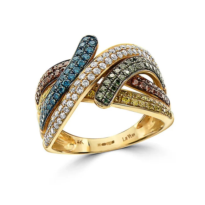 1 1/8 cts White Diamond Ring in 14K Yellow Gold by Le Vian