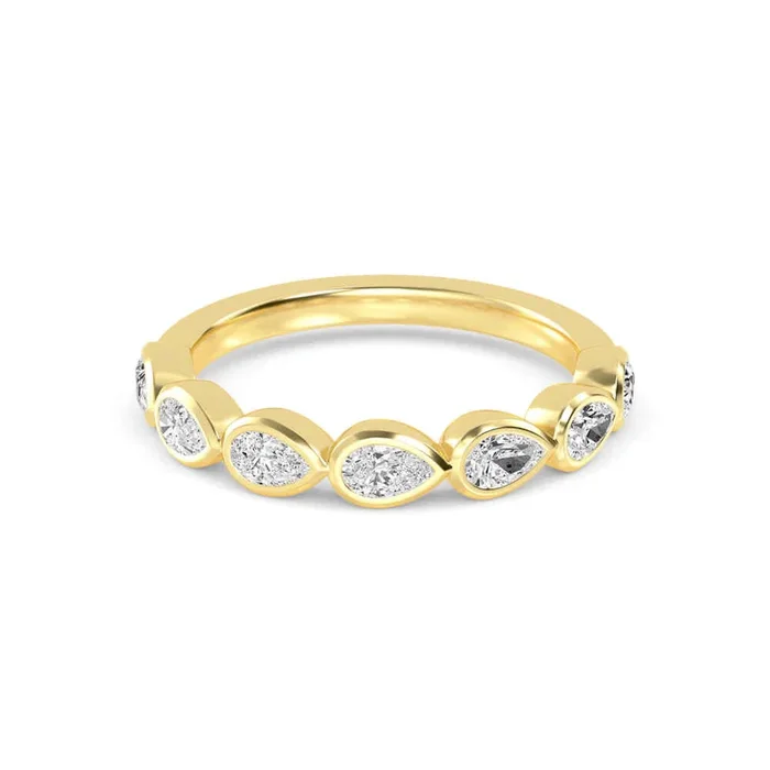 1.12ctw Pear Cut Lab-Grown Diamond East-West Band in 14k Gold
