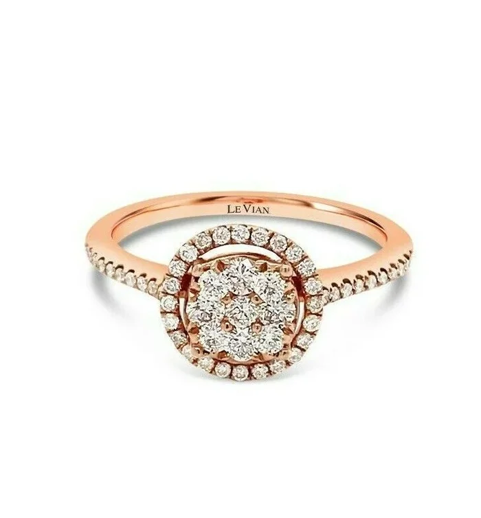 1/2 cts White Diamond Ring in 18K Rose Gold by Le Vian