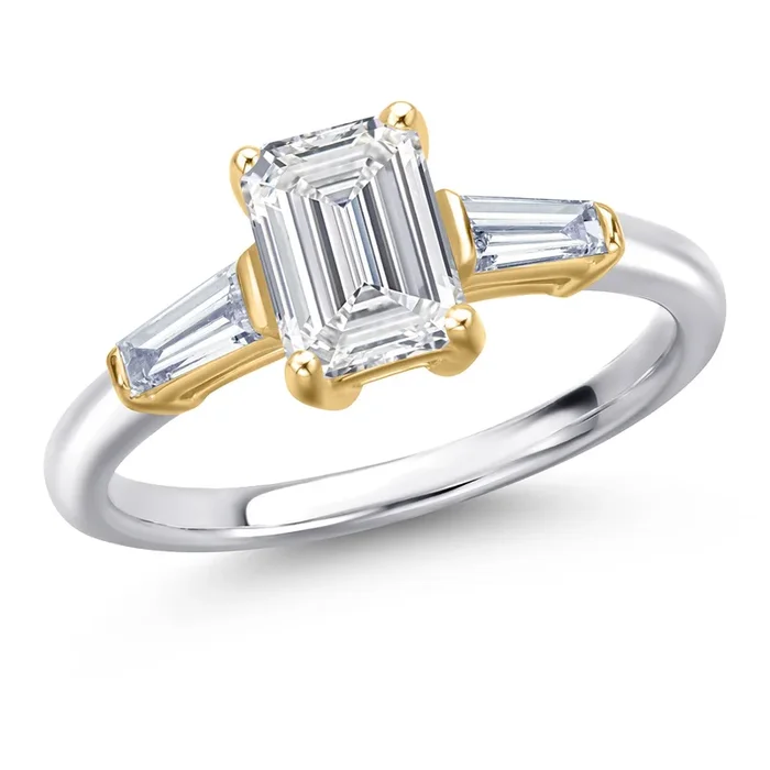1.20 Cttw IGI Certified Lab Grown Diamond in 10K Two-Tone Gold Engagement Ring For Women | Center Diamond 1 Ct | E-F Color | VS1 Clarity