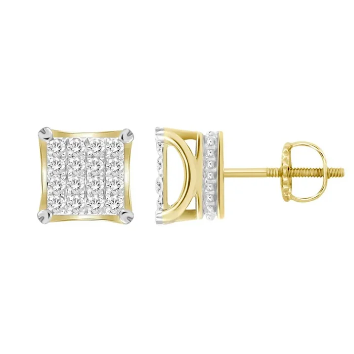1/2ctw Diamond Cluster Earrings