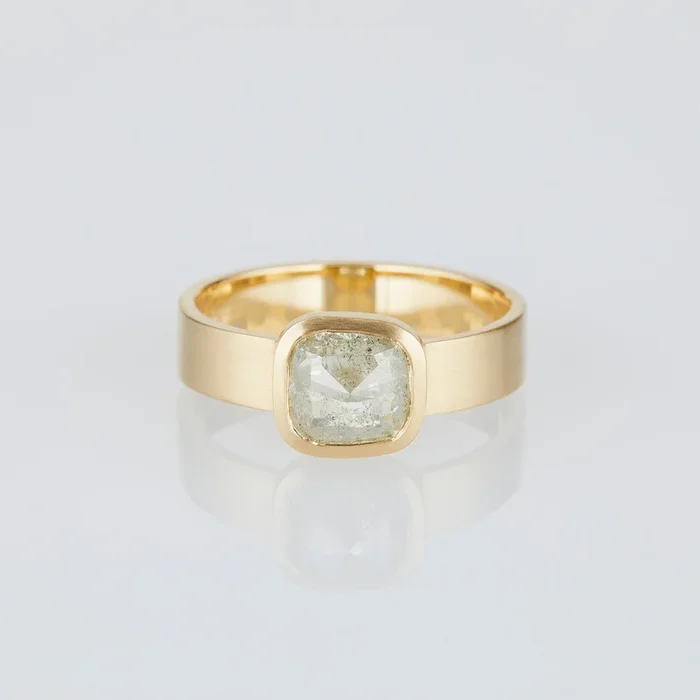 1.32 Carat One-of-a-Kind Rose Cut Grey Diamond Ring | DR209-OOAK