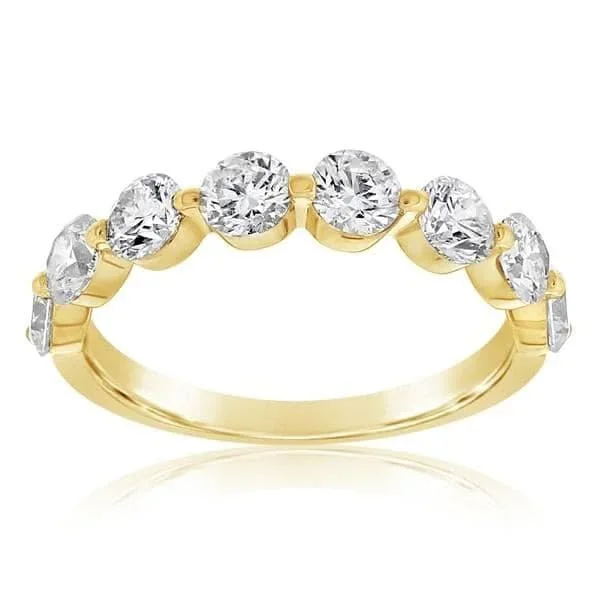 1.48 Carat Round Single Shared Prong Diamond Band