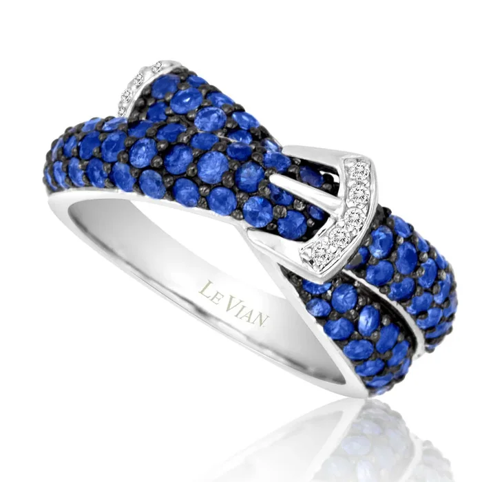 1 5/8 cts Blue Sapphire Ring in 14K White Gold by Le Vian