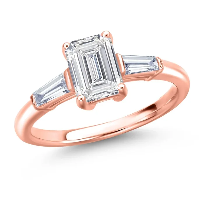 1.70 Cttw IGI Certified Lab Grown Diamond in 18K Rose Gold Plated Silver Engagement Ring For Women | Center Diamond 1 Ct | E-F Color | VS1 Clarity