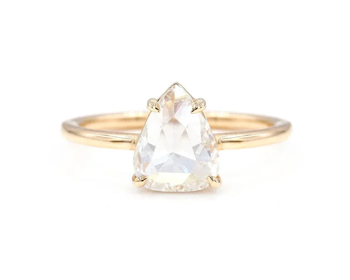 1.74-Carat Rose Cut White Diamond Solitaire