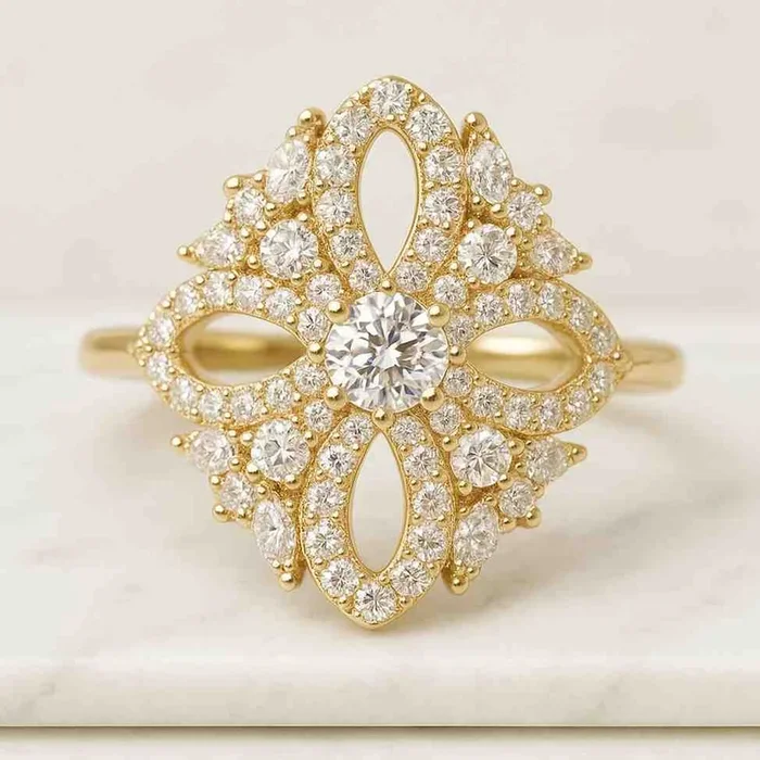 1.85 CT Round Cut Lab Grown Diamond Masterpiece Ring For Anniversary Gift