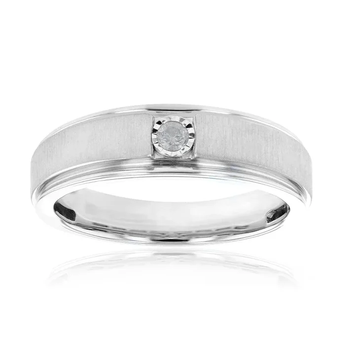 1 Diamond Gents Ring in Sterling Silver