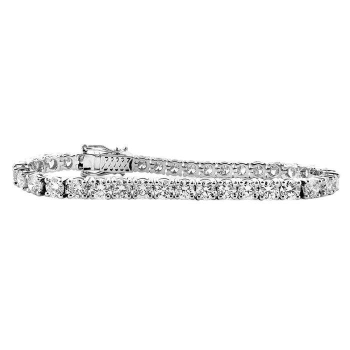 10.21ctw Round Brilliant Lab-Grown Diamond Tennis Bracelet in 14k White Gold