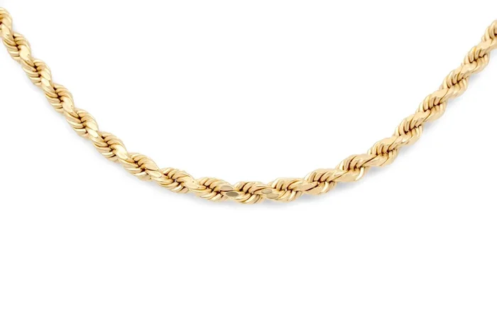 10K/14k Solid Gold Rope Chain 3mm-7mm