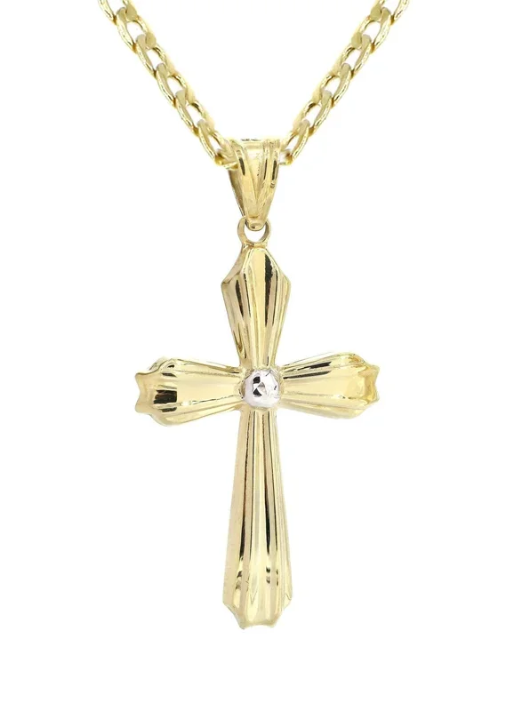 10K Gold Cross Necklace For Men | 6.22 Grams
