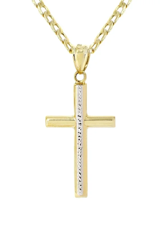 10K Gold Cross Necklace For Men | 6.5 Grams