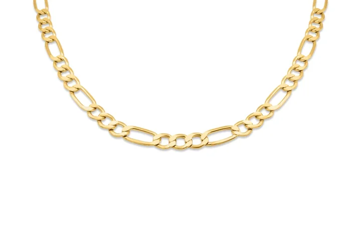 10k Gold Hollow Figaro Chain 2.5-6mm