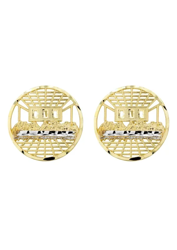 10K Last Supper Gold Earrings For Men | Appx 3/4 Inches Wide