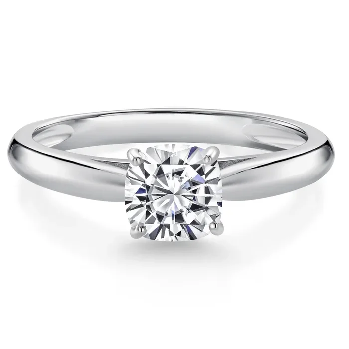 10K White Gold Lab Grown Diamond Engagement Ring For Women | 0.70 Cttw | Cushion 5MM | Gemstone April Birthstone | DEF Color | VVS-VS Clarity