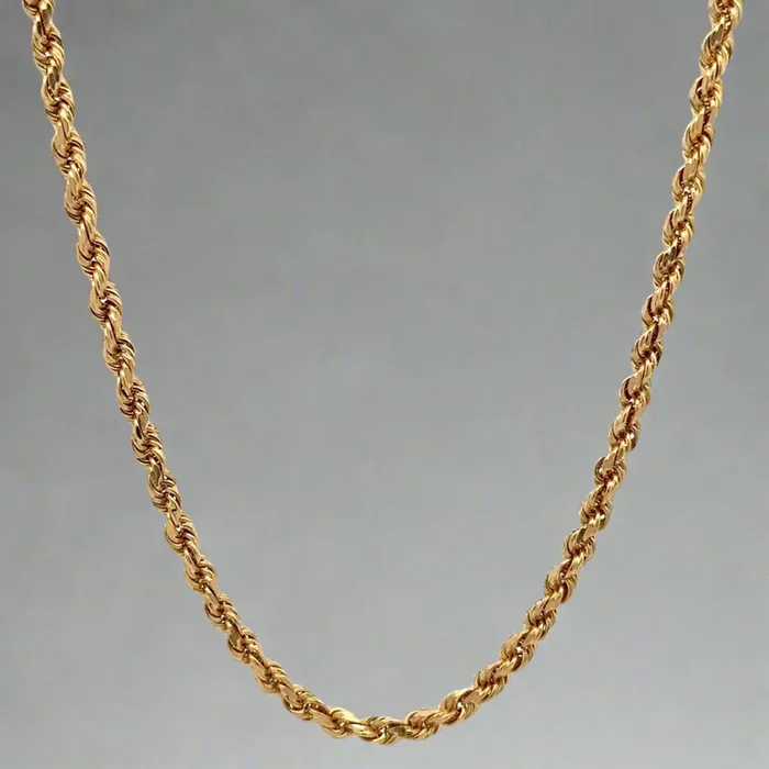 10K Yellow Gold 2.8mm 26″ Unisex Rope Chain