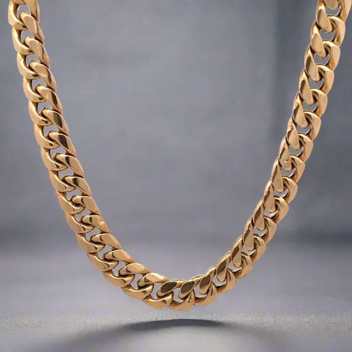 10K Yellow Gold 21″ 9.4mm Cuban Link Unisex Chain