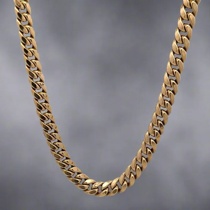 10K Yellow Gold 26.5″ 7.5mm Cuban Link Unisex Chain