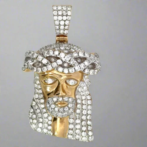 10K Yellow Gold 4.5TCW Diamond Jesus Piece Unisex Pendant