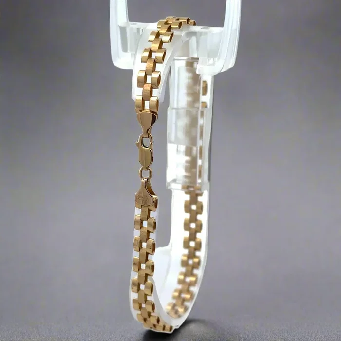 10K Yellow Gold 9″ 6mm Unisex Rolex Bracelet