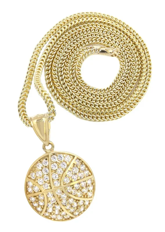 10K Yellow Gold Basketball Necklace | Appx. 16.2 Grams