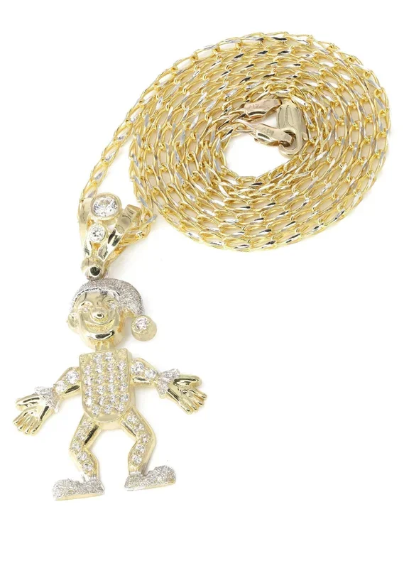 10K Yellow Gold Fancy Link Children Necklace | Appx. 12.8 Grams