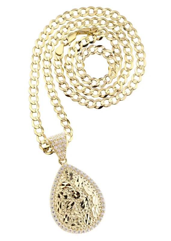 10K Yellow Gold Nugget Necklace | Appx. 3.3 – 17.3 Grams
