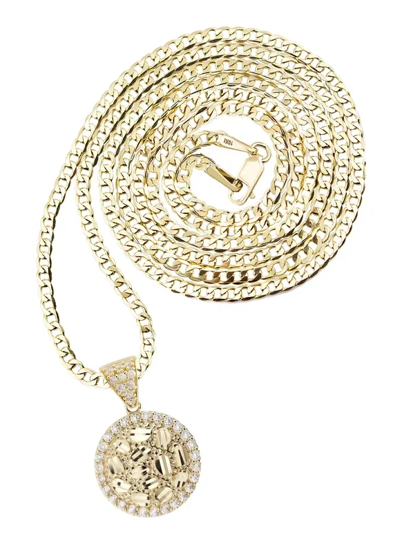 10K Yellow Gold Round Nugget Necklace | Appx. 1.8 – 5.8 Grams