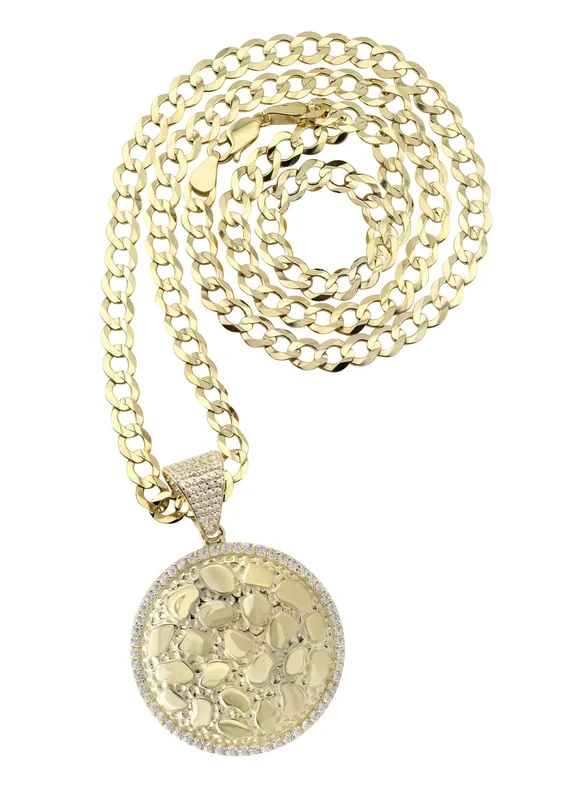 10K Yellow Gold Round Nugget Necklace | Appx. 4.5 – 18.5 Grams